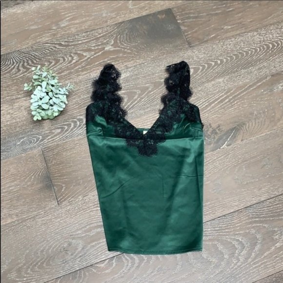 White Satin/Black Lace; Cami; Small, NEW - Picture 8 of 10